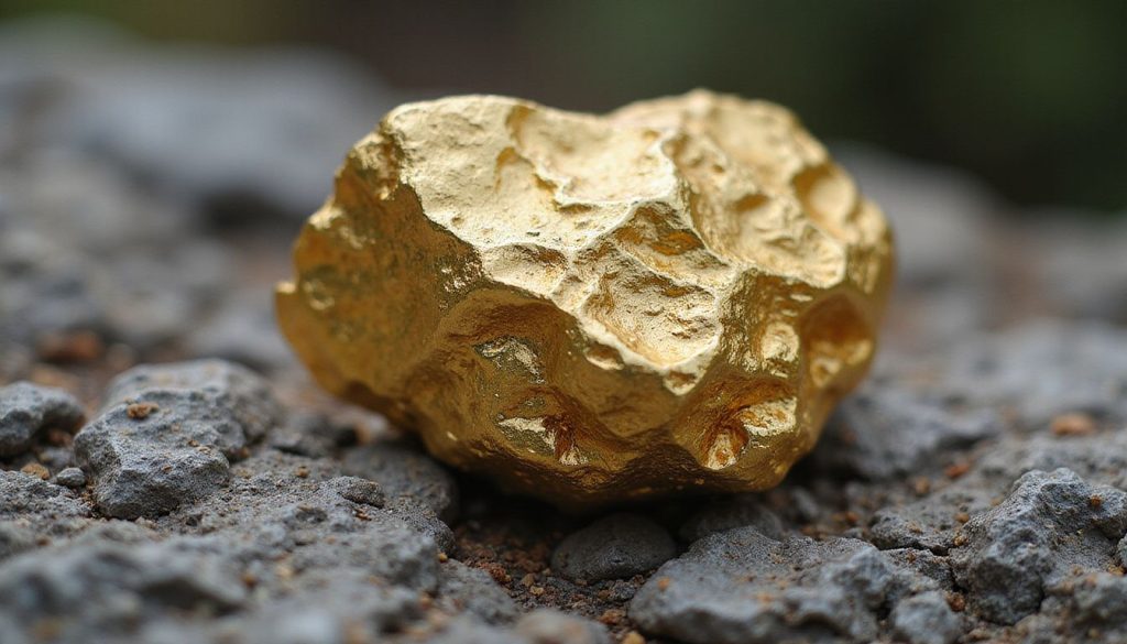Op deze foto zie je een goud klomp
