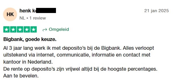 Op deze foto zie je Bigbank ervaringen