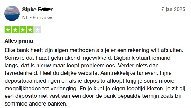 Op deze foto zie je Bigbank ervaringen