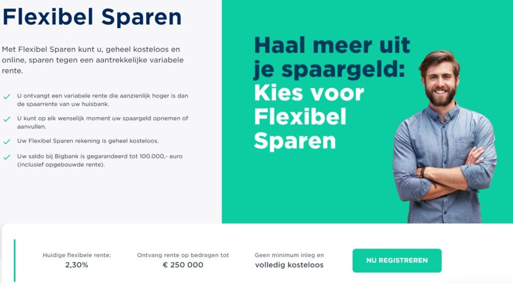 Op deze foto zie je Flexibel sparen bij Bigbank